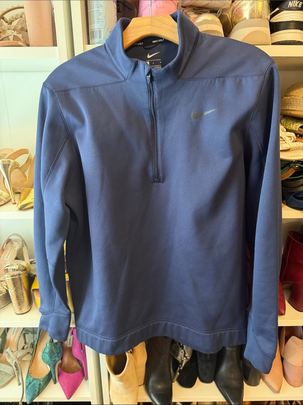NikeGolf Men's Dark Blue Half-Zip Pullover Sweatshirt